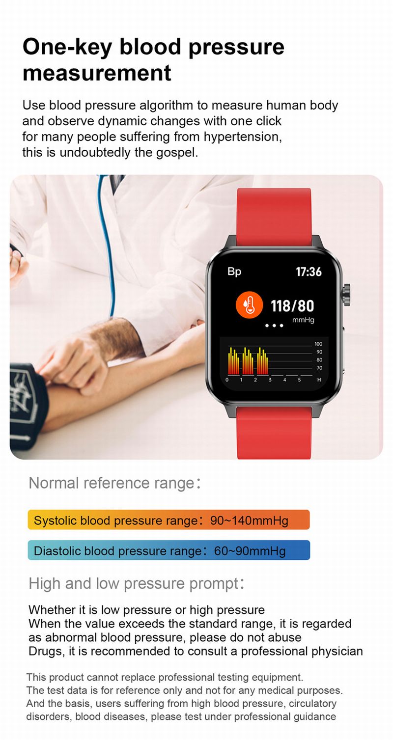 E86 Temperature SPO2 ECG Smart Watch